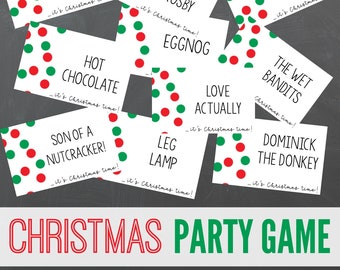 INSTANT DOWNLOAD Printable Christmas Games for Groups - Christmas Party Games for Families - Charades & Pictionary Holiday Party Game