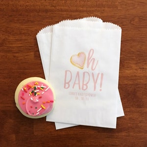 Baby Shower Cookie Favor Bags - Girl Baby Shower Favor Bags - Oh Baby Cookie Bags - Baby Sprinkle Favor Bags - Baby Girl Shower Decorations
