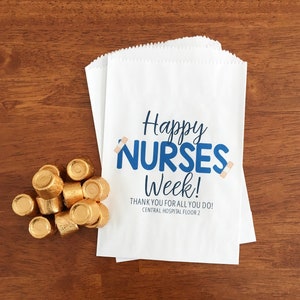 Nurses Week Treat Bags LINED - Candy Bags, Donut Bags, Cookie Bag - Nurse Appreciation Week Gift - Nurses Day Thank You - Nurse's Week Ideas