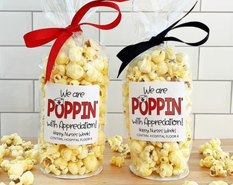 Nurses & CNA Week Popcorn Bags and Ribbon - 2024 Nurse Appreciation Week Gifts Idea - Hospital Staff Thank You Gift // Food NOT Included