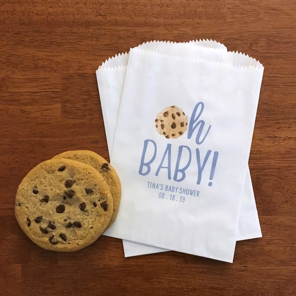 Baby Shower Cookie Bags LINED - Boy, Girl, Gender Neutral Baby Shower Favor Bags - Custom Oh Baby Cookie Treat Bags - Dessert Table Bags