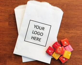 GREASE RESISTANT Logo Paper Bags LINED - Donut Bags, Cookie Bags, Candy Bags, Treat Bags, Favor Bags