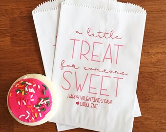 Valentine's Day Bags for Candy, Cookies, Gifts - A Little Treat for Someone Sweet // Personalized, Lined & Grease Resistant