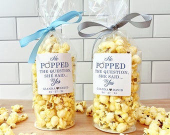 Popcorn Bags He POPPED the Question Popcorn Bar Bags Engagement Party ...