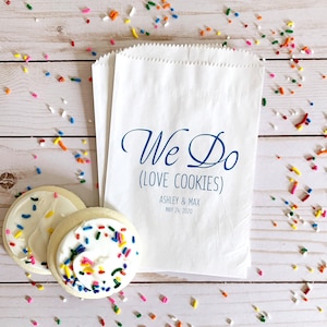 LINED Wedding Cookie Bags - Wedding Favor Cookie Bags for Guests - Personalized Cookie Bar Bags - Dessert Bags - We Do Love Cookies