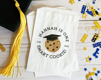 One Smart Cookie Graduation Party Favor Bags  - Graduation Cookie Bags - 2022 Graduation Party Decorations - Cookie Bar Treat Bags LINED