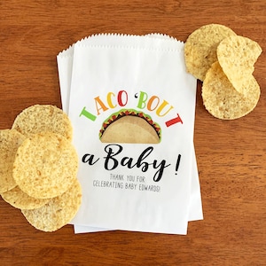 Taco 'Bout A Baby Shower Favor Bags - Taco About a Baby Favors - Taco Bout Cutie Party Decorations - Mexican Fiesta Gender Reveal Bags LINED