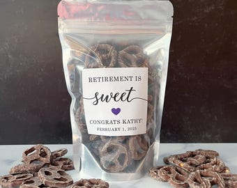 Personalized Retirement is Sweet Party Favor Bags // Zip Pouch Bags, Food Not Included