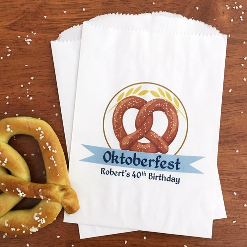 LINED Oktoberfest Pretzel Bags Oktoberfest Party Favors Etsy