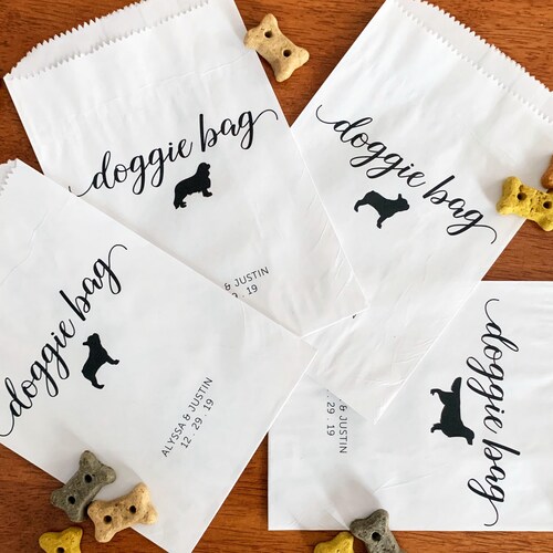 Wedding Dog Treat Bags LINED Dog Treat Favor Bags Doggie Etsy