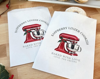 LINED Personalized Christmas Cookie Bags - Baked with Love // Grease Resistant Bags