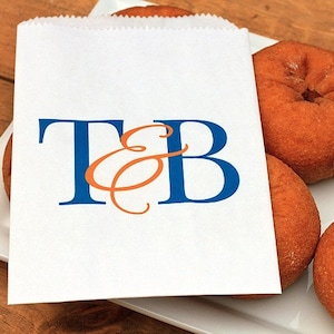 Personalized Wedding Treat Bags Wax LINED - Wedding Dessert Bar Bags, Wedding Donut Bags, Cookie Favor Bags