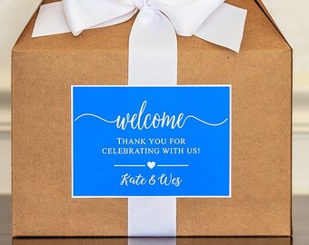 4X5" Large Wedding Welcome Bag Stickers - Hotel Gift Bag Labels for Wedding Guests - Welcome to Our Wedding Stickers - Matte or Glossy