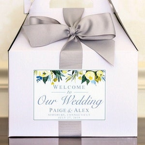 4X5&quot; Large Floral Wedding Welcome Bag Stickers - Summer Wedding Welcome Box Labels - Spring Wedding Hotel Guest Gifts