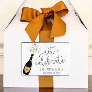 Grands autocollants pour sac de bienvenue pour mariage, 4 x 5 pouces, - Stickers pour boîte de bienvenue pour mariage pour le réveillon du Nouvel An pour les invités - 2025 étiquettes de sac cadeau pour les cadeaux du Nouvel An