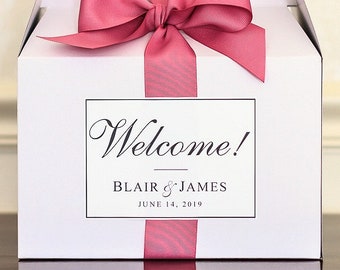 4x5" Welcome to Our Wedding Stickers - Hotel Welcome Gift Bag Labels - Classic Wedding Welcome Box Labels