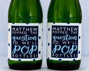 Bachelorette Party Mini Champagne Label - Polka Dot Bridal Shower Champagne Favor - Engagement Party Favor - Shower Mini Wine Bottle Label