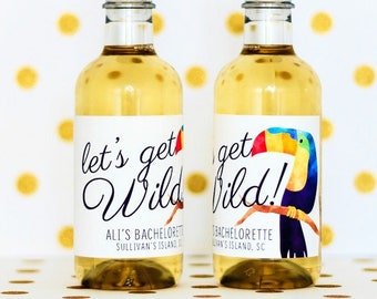 Tropical Bachelorette Party Mini Wine/Champagne Bottle Labels