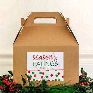 Personalized Christmas Gable Box - Christmas Party Favor Boxes - Holiday Gift Box - Baked Goods Box - Christmas Cookie Boxes