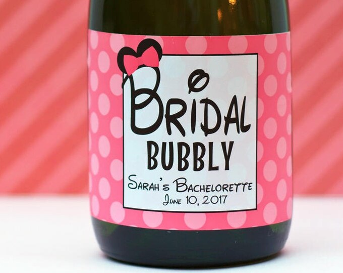 Disney Bachelorette Party Favors Champagne Labels Minnie Etsy
