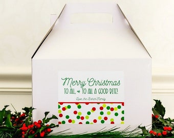 Christmas Cookie Box Personalized -Holiday Gift Box - Baked Goods Box - Christmas Treat Boxes - Cookie Packaging - Gable Boxes Large