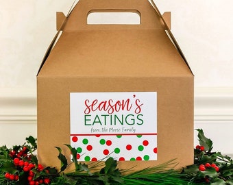 Personalized Christmas Gable Box - Christmas Party Favor Boxes - Holiday Gift Box - Baked Goods Box - Christmas Cookie Boxes