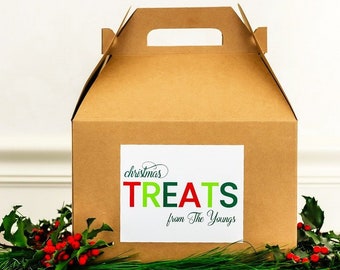 Personalized Christmas Gable Box - Christmas Treat Boxes - Holiday Gift Box - Christmas Baked Goods Box - Cookie Swap Boxes