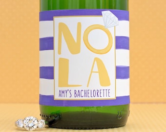 New Orleans Bachelorette Party Mini Champagne Labels - NOLA Bachelorette Party Decorations - NOLA Mardi Gras Party Favors - Mini Wine Labels