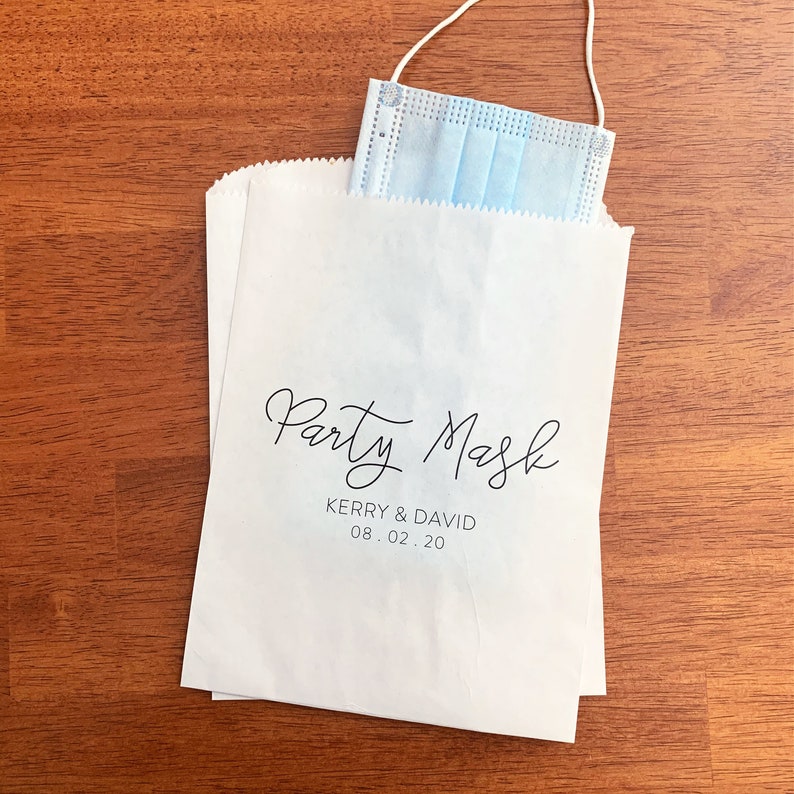 Personalized Mask Bags for Pandemic Wedding Custom Mask Bags Etsy