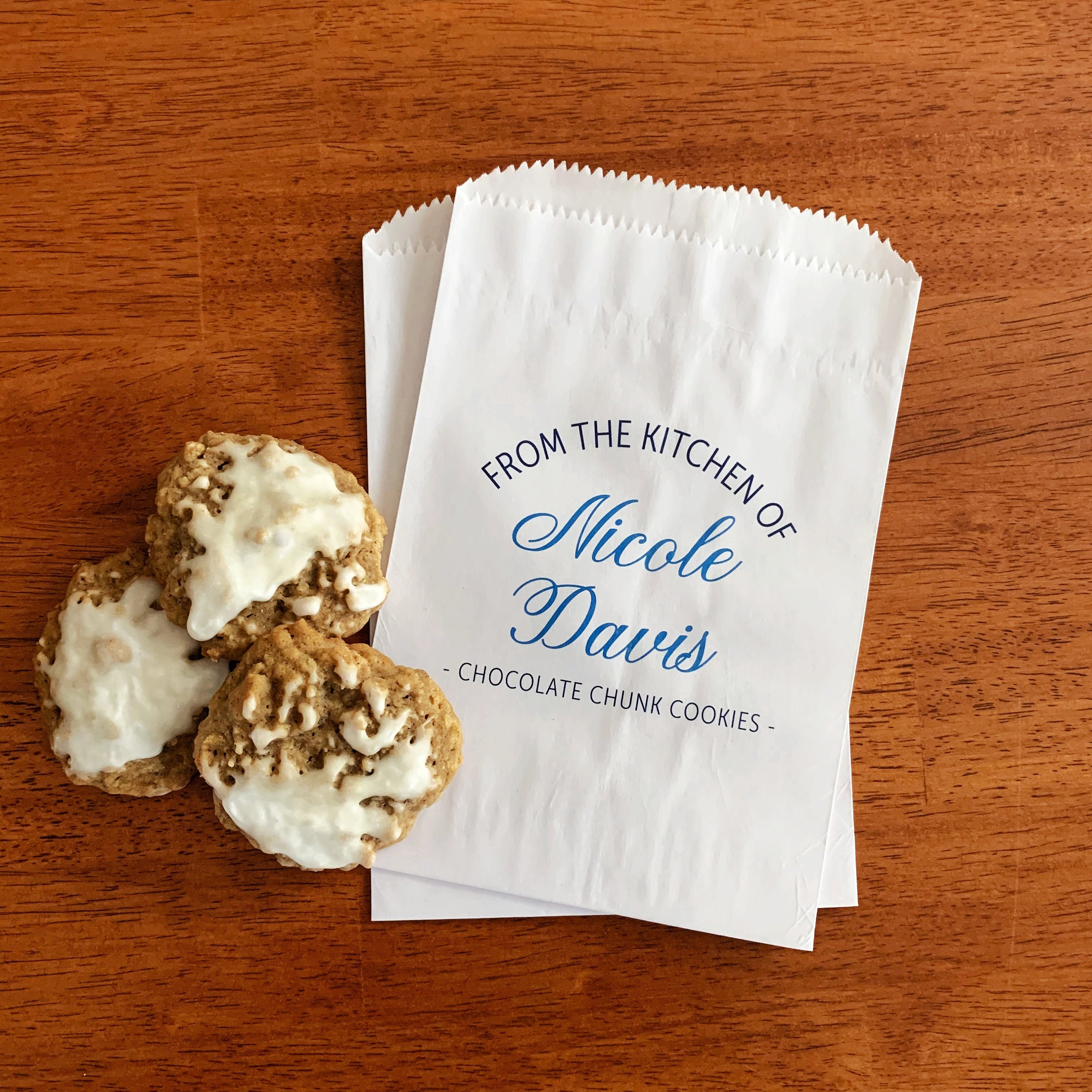 LINED Personalized Bakery Bags From the Kitchen of Bags Homemade Dessert Bags Wedding Dessert Bar Bags Cookie Bags Paper Wax Bags Etsy