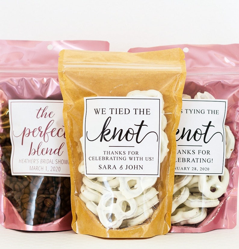 Wedding Pretzel Bags Bridal Shower Favors Tied the Knot Etsy Canada