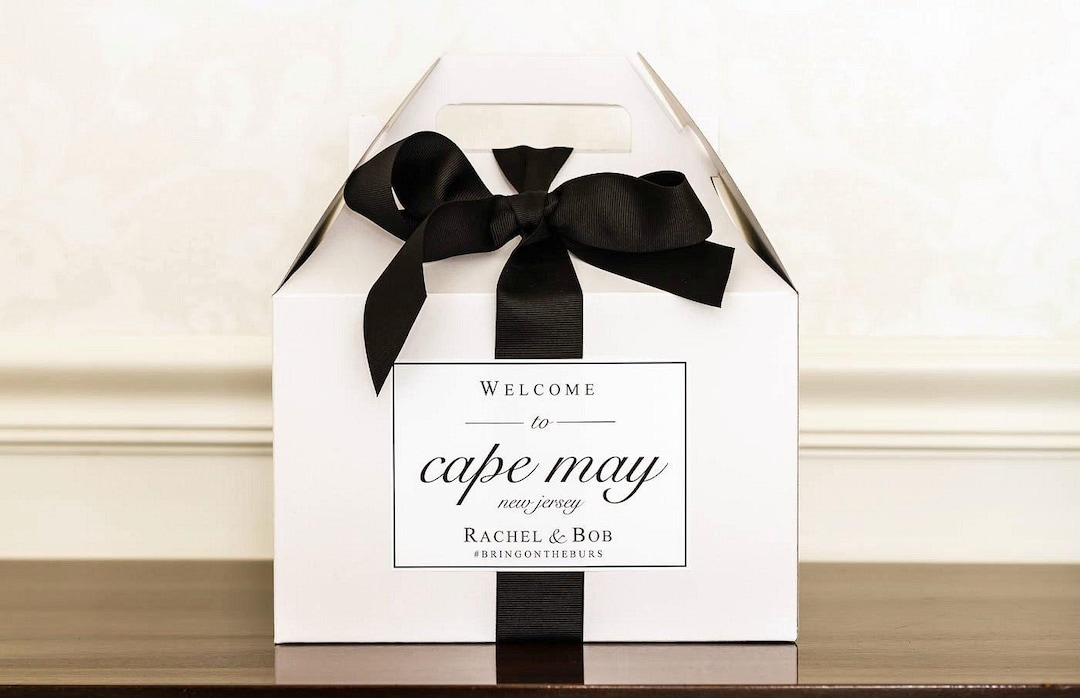 Classic Wedding Welcome Boxes for Hotel Guests - Personalized Gable ...