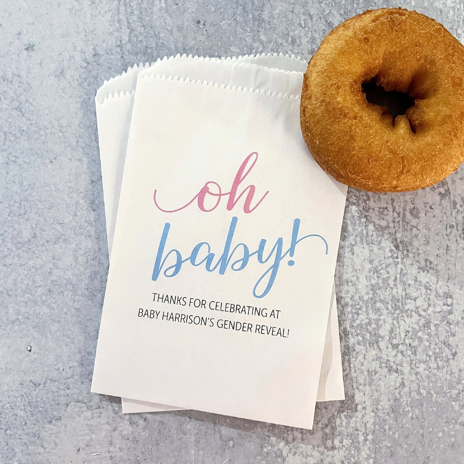 LINED Gender Reveal Party Favor Bags Pink & Blue Baby Shower Etsy