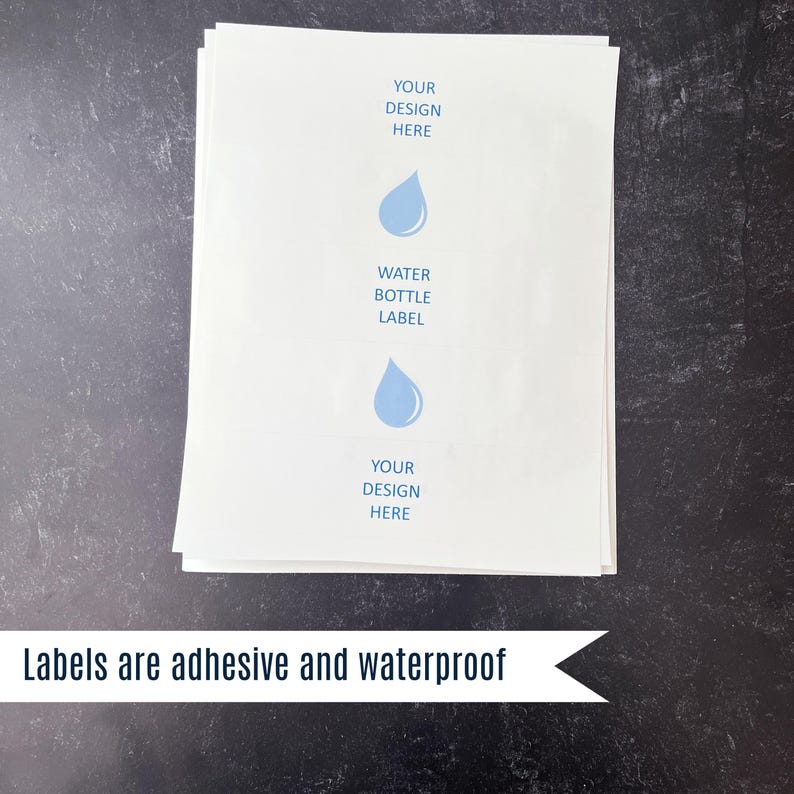 labels are adhesive and waterproof on a piece of paper