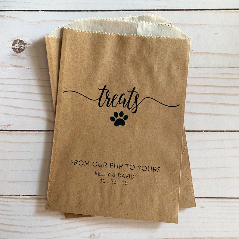 Wedding Dog Treat Bags LINED Dog Treat Favor Bags Doggie Etsy