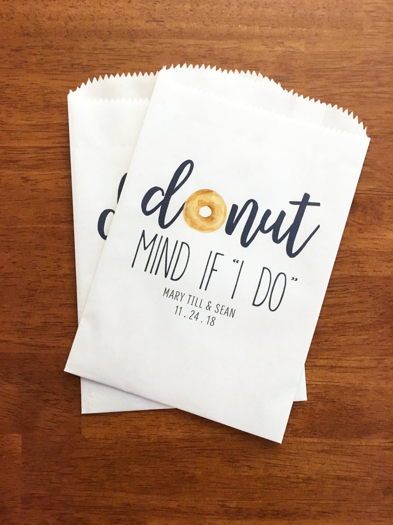 GREASE RESISTANT Apple Cider Donut Bags LINED Fall Wedding Favor for Guests Fall Bridal Shower Donut Bags Autumn Wedding Favor Bags image 2