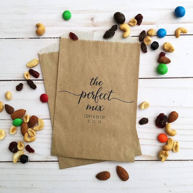 LINED Wedding Trail Mix Favor Bags Perfect Mix Bags for Etsy