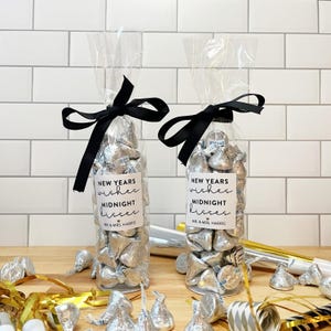 Rubans et sacs cadeaux pour le Nouvel An - Décorations de table pour le Nouvel An - Sacs cadeaux pour invités de mariage du Nouvel An pour bonbons // Nourriture non incluse