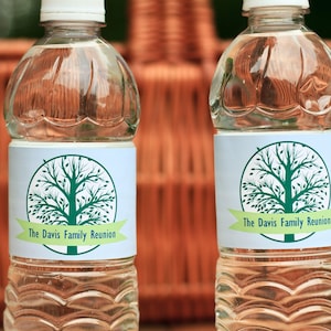 Family Reunion Favors - Family Reunion Water Bottle Labels Waterproof - Family Reunion Ideas - Family Reunion Decorations - Family Tree