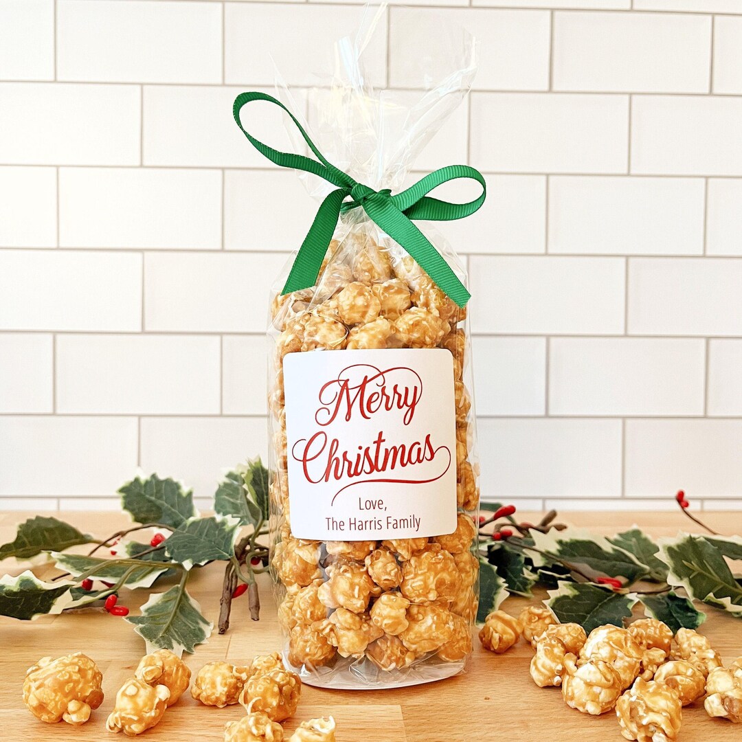 Christmas Gift Popcorn Bags & Ribbon - Christmas Party Favors for ...