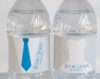 Personalized Wedding Water Bottle Labels - Beach Wedding Favor - Destination Wedding Welcome Bag Gift - Custom Wedding Water Bottle Wrappers