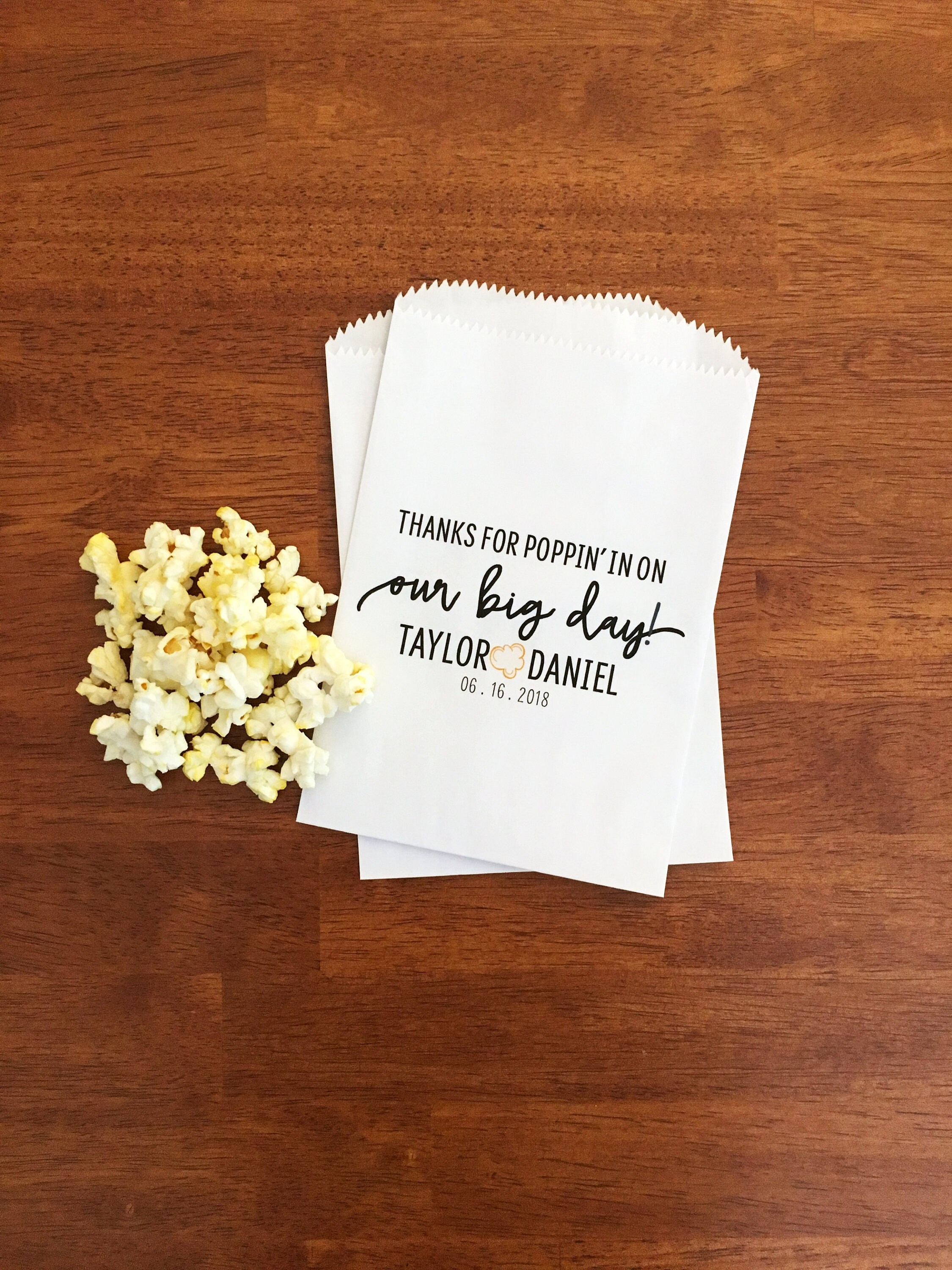 Wedding Popcorn Bags LINED Wedding Popcorn Favor Bags Etsy Canada