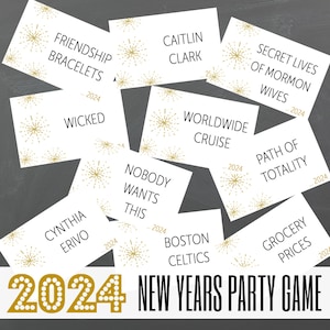 UPDATED FOR 2024 Printable New Years Game - 2025 New Years Eve Game - NYE Games - 2024 Highlights - Charades & Pictionary Holiday Party Game