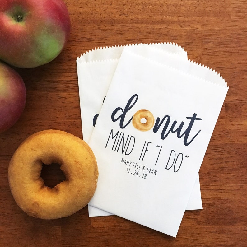 GREASE RESISTANT Apple Cider Donut Bags LINED Fall Wedding Favor for Guests Fall Bridal Shower Donut Bags Autumn Wedding Favor Bags image 1