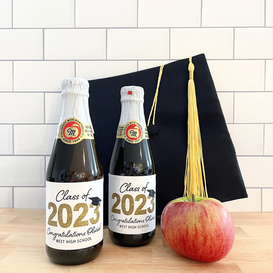 Graduation Mini Apple Cider Bottle Labels Class of 2024 Grad Party