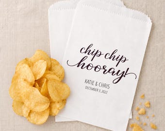 Lined Wedding Favor Bags - Personalized Snack Bags - Chip Chip Hooray