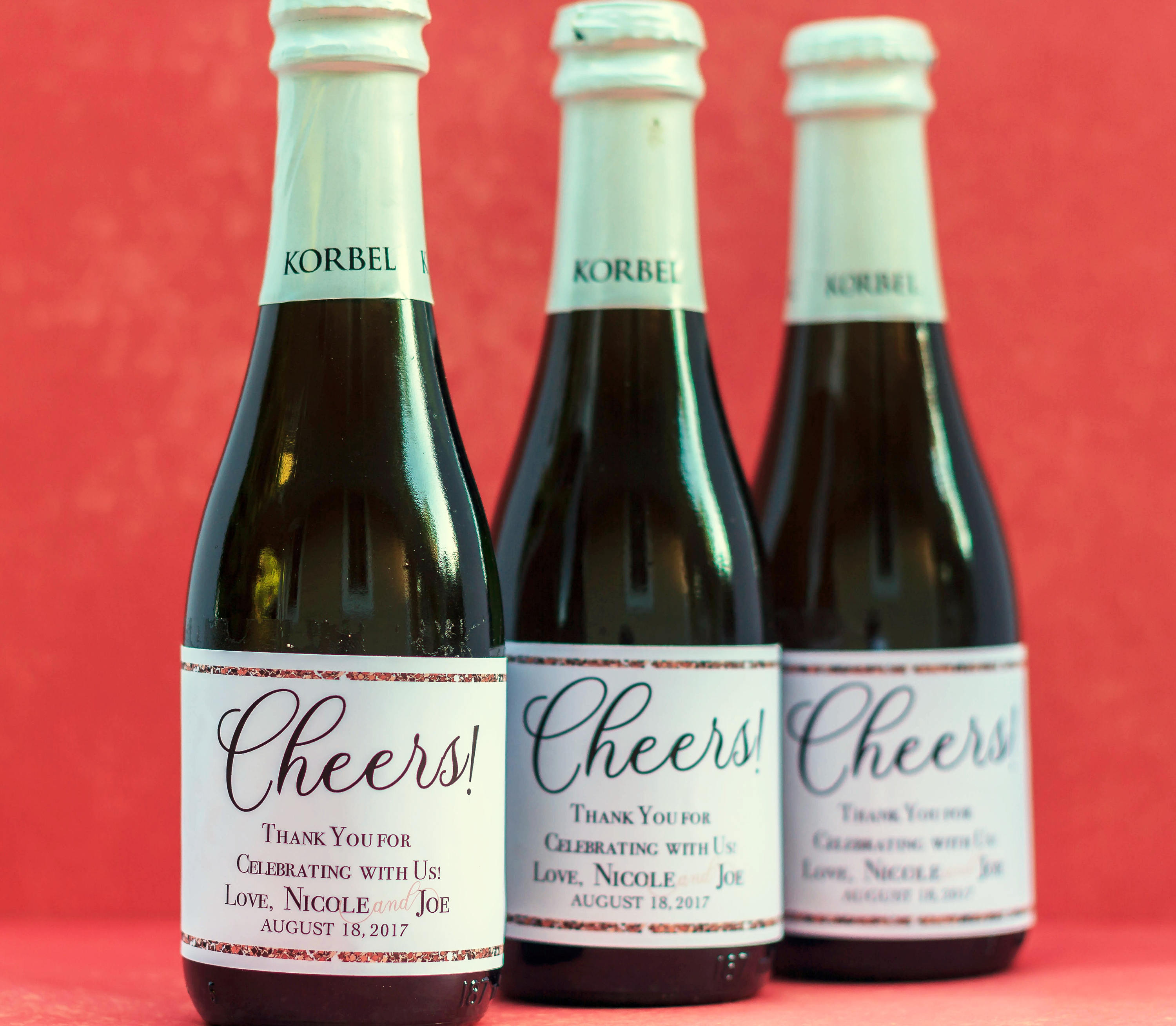 Rose Gold Wedding Mini Champagne Labels Mini Wine Bottle Etsy