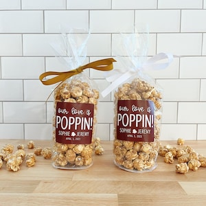 Wedding Popcorn Bags & Ribbon - Our Love is Poppin // Round Bottom Bags, Food NOT Included