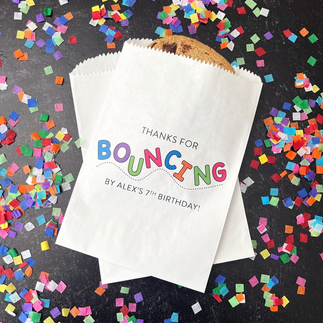 Bounce Birthday Party Favor Bags - Trampoline Birthday Party - Jump and ...