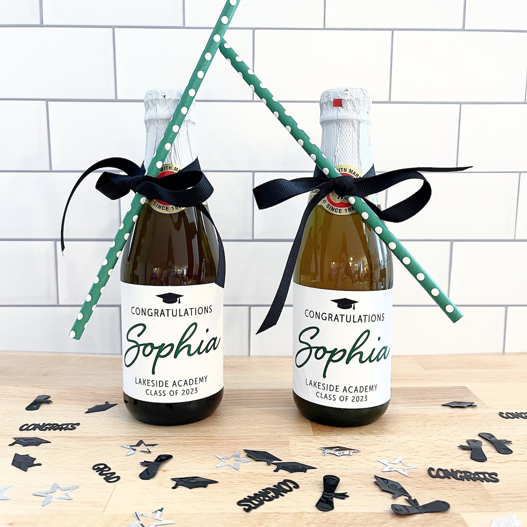 Mini Sparkling Cider Labels for Graduation Class of 2024 Graduation Party Decor & Favors Ideas